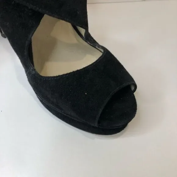 Michael Kors black peep toe platform 5in heels size 10 - Picture 6 of 16